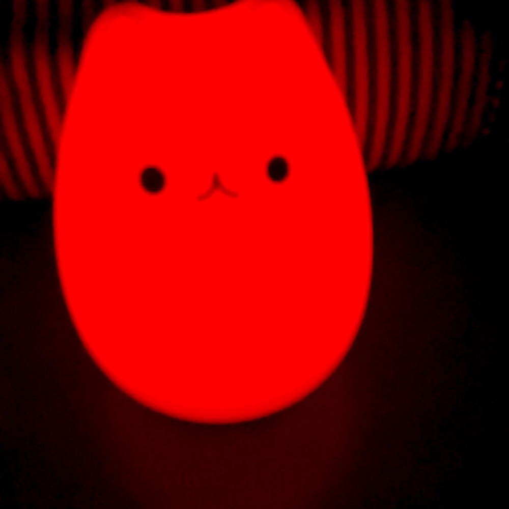 Portable silicone LED children cat night light